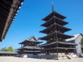 奈良法隆寺西伽蓝金堂和五重塔